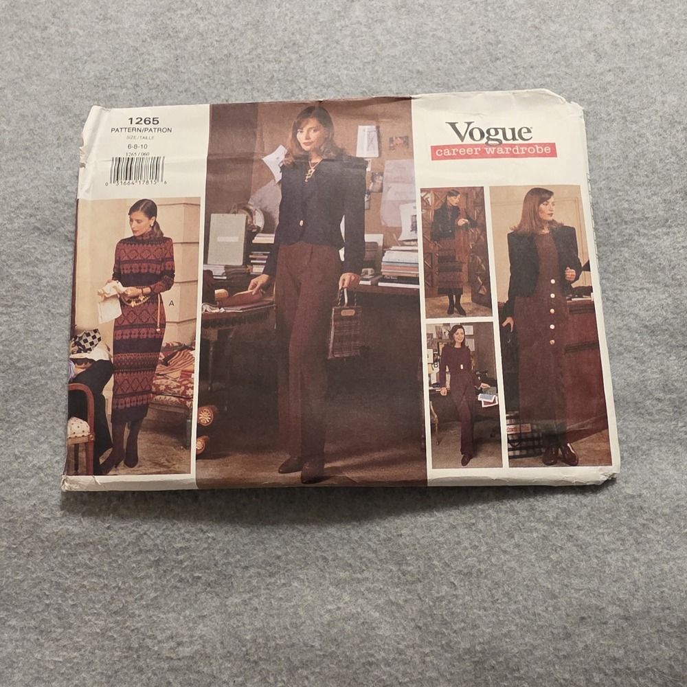 Vogue Career Wardrobe 1265 Size 6-10 Shirt Dress